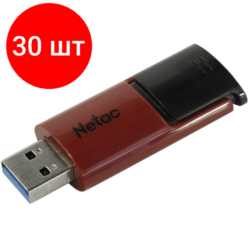 Комплект 30 штук, Флеш-память Netac U182 Red USB3.0 Flash Drive 128GB, retractable