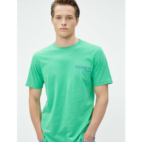 фото Футболка koton, размер l, зеленый