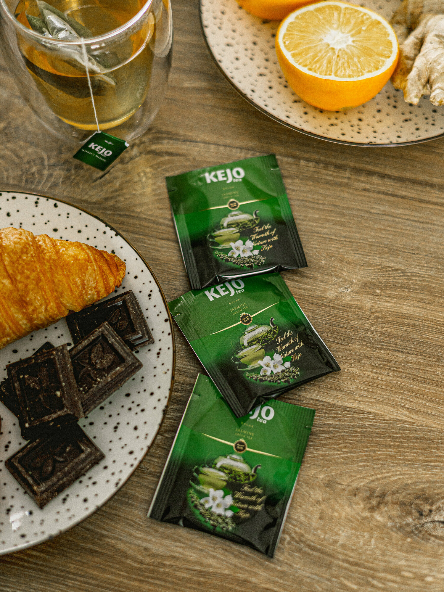 Чай зелёный с жасмином KEJOfoods RELAX JASMINE в пакетиках 25*2гр картон Kejo Tea - фото №16