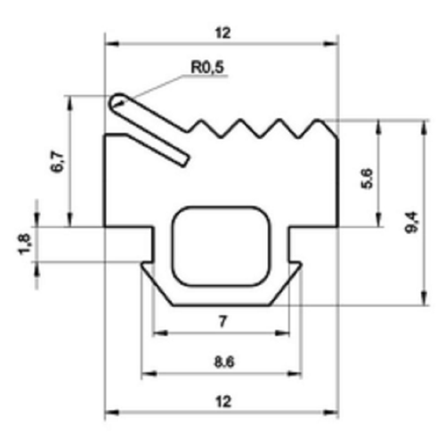 Уплотнитель для алюминиевых окон ТПУ-001, 20м