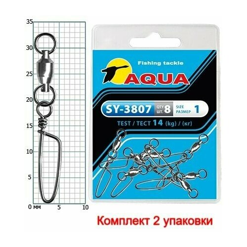 карабин с вертлюгом aqua sy 3702 12 2 упк по 8 шт Карабин с вертлюгом AQUA SY-3807 №01 (2 упк. по 8 шт.)