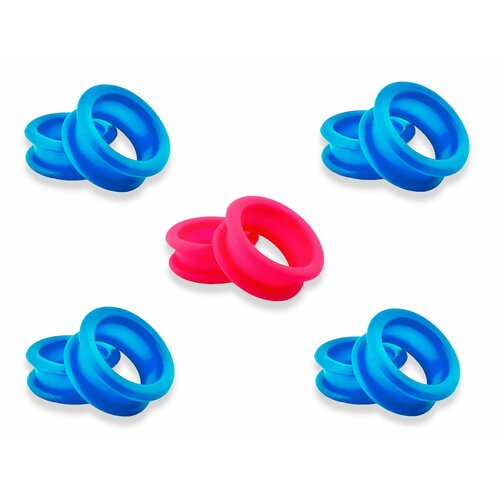 Силиконовые кольца для ножниц набор 5 пар TUKKO Style NEON MIX LB/PN