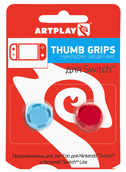 Накладки Artplays Thumb Grips Pro for Joycon Nintendo Switch красные/синие