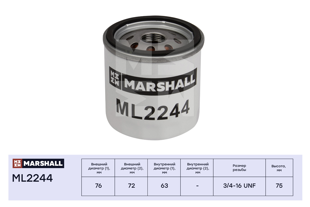 Фильтр масляный MARSHALL ML2244 для Ford Fiesta 96-, Ford Focus 98-, Ford Kuga 13-, Ford Mondeo 07-, Volvo S4004- // кросс-номер MANN W 7008 — фото 7