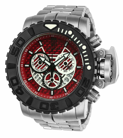 Наручные часы INVICTA Мужские Sea Hunter Jason Taylor 23292 Красный Карбон, красный, черный