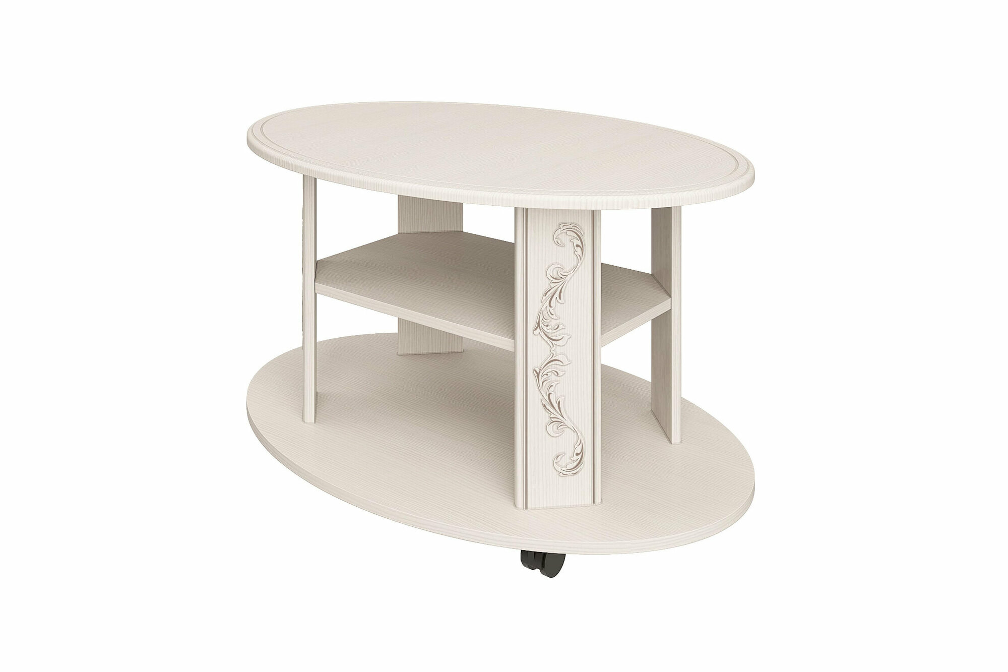 фото Стол журнальный Олимп Каролина вудлайн кремовый / сандал белый 90х60х52.5 см