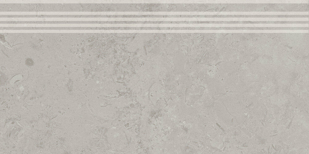 фото Ступень Kerama Marazzi Про Лаймстоун Серая Натуральная Обрезная 60х30 DD205200R/GR 600x300 мм (Керамогранит)