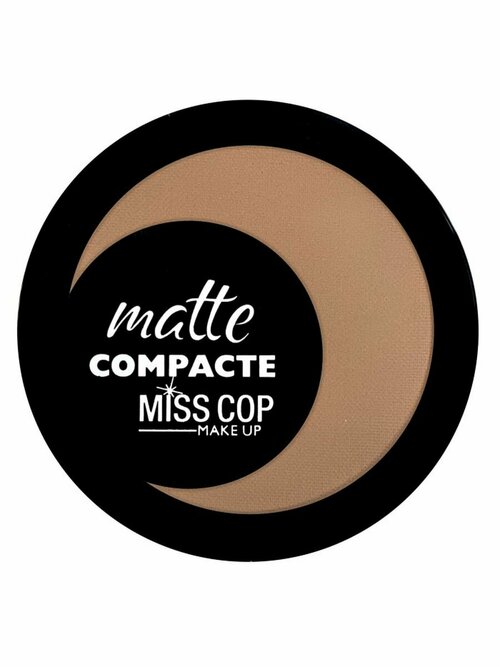 Пудра для лица матирующая MISS COP Compact компактная с зеркалом, бежевая 05 Vanille