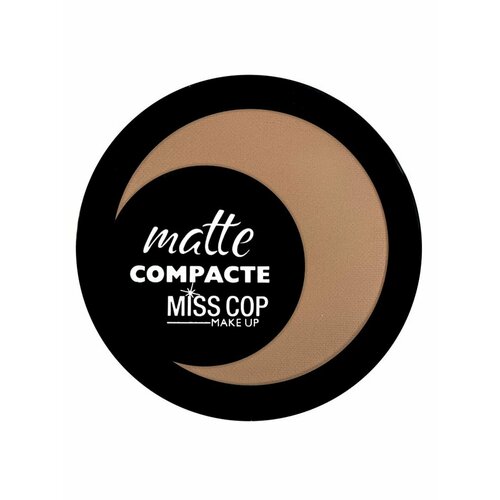 Пудра для лица матирующая MISS COP Compact компактная с зеркалом, бежевая 05 Vanille