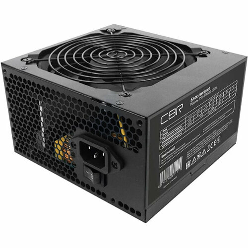 Блок Питания CBR ATX 600W 80+ Bronze, APFC, 0.6mm, 20+4pin, 1*8-pin(4+4P), 2*6+2pin, 6*SATA, 4*IDE, 12cm fan, 1.5м кабель питания, черный (PSU-ATX600-