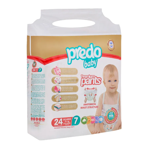 Подгузники-трусики детские Predo Baby, № 7, 17 + кг, 24 шт в упаковке