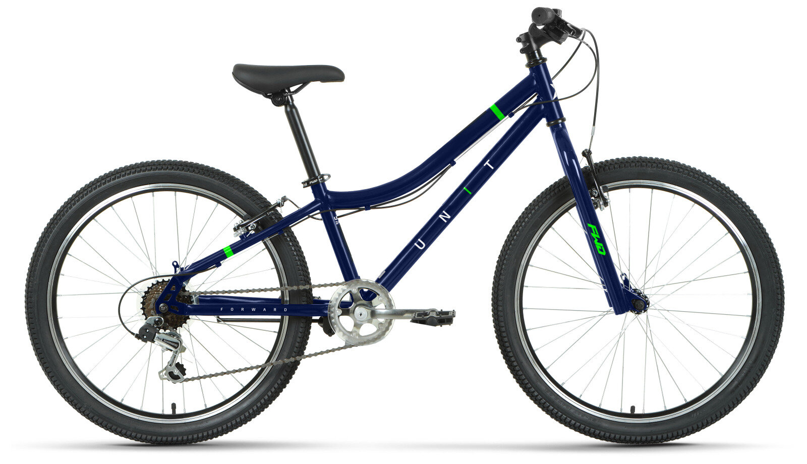 Подростковый велосипед Forward Unit 24 1.0 (2023) 12" Сине-зеленый (125-140 см)
