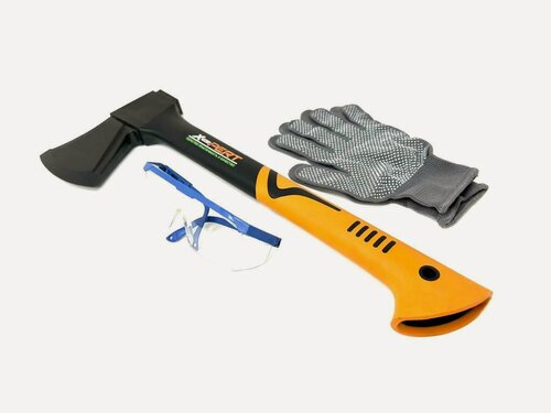 Изображение товара Топор универсальный EXPERT 3кг Фиберглассовое топорище 3кг двухкомпонентная рукоятка c перчатками и защитными очками