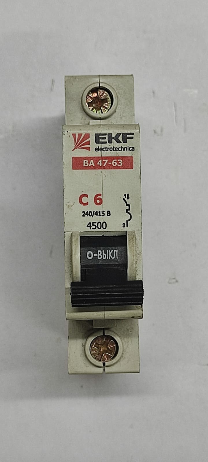 EKF ВА 47-63 Автоматический выключатель (С) 1P 6А 45kA mcb4763-1-06C