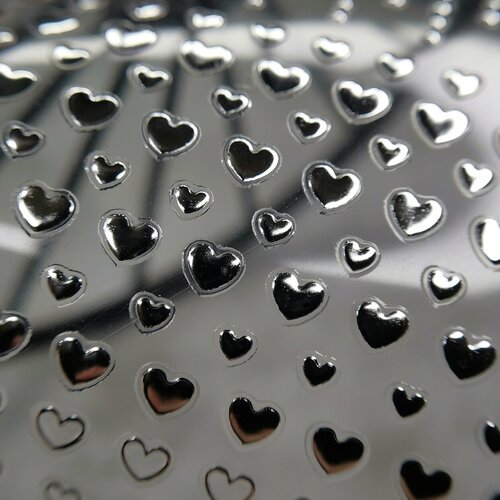 AS Artstudio 3D cтикеры самоклеящиеся для ногтей Сердечки 2352 серебристые 396₽