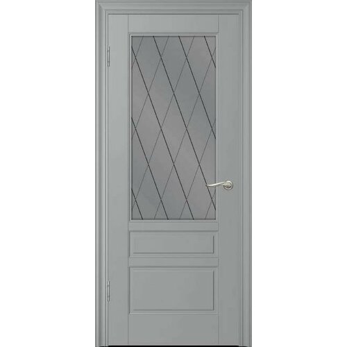 Межкомнатная дверь (дверное полотно) WanMark Скай-3 / ПО серая эмаль 80х200