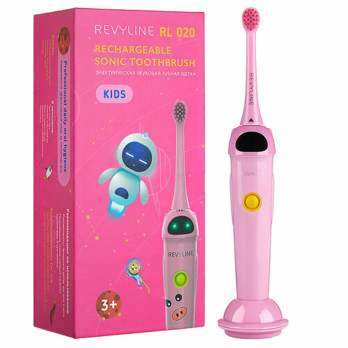 Звуковая зубная щетка Revyline RL020 Kids 3 насадки pink 539000₽