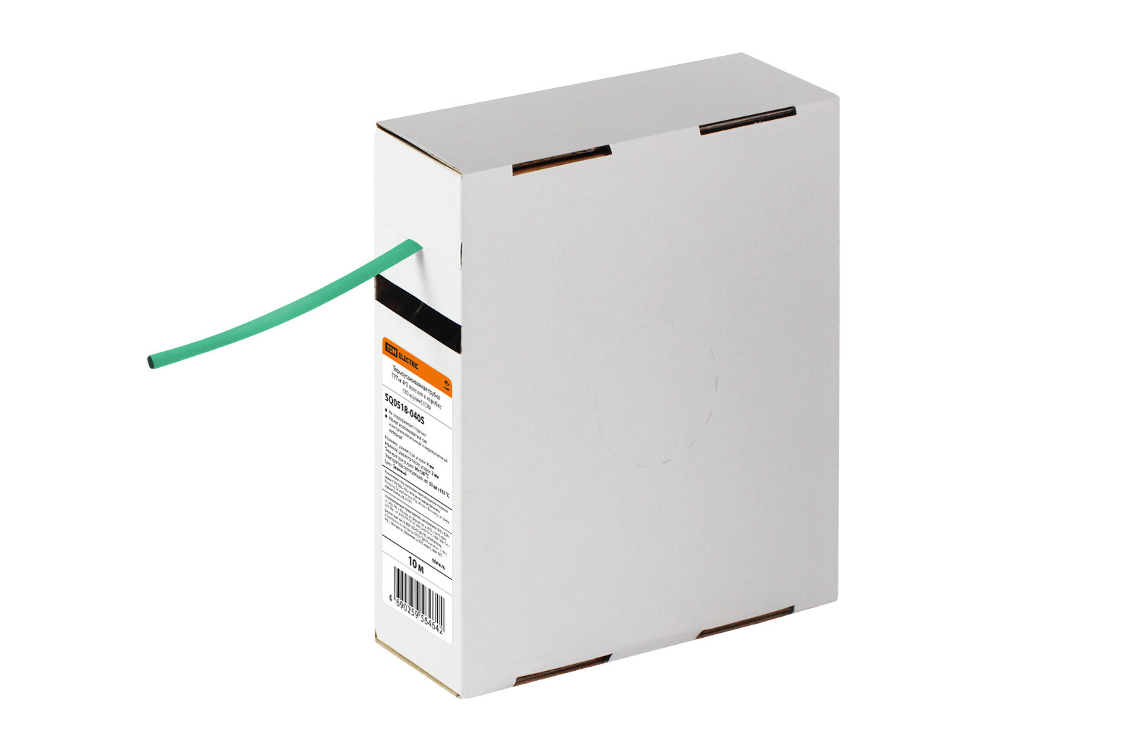 Термоусаживаемая трубка ТУТнг 4/2 зеленая в коробке (10 м/упак), TDM SQ0518-0405 (1 шт.)