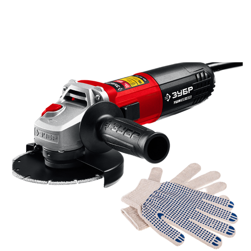 Болгарка ЗУБР 125 мм 800 Вт УШМ-125-805рабочие перчатки 521700₽