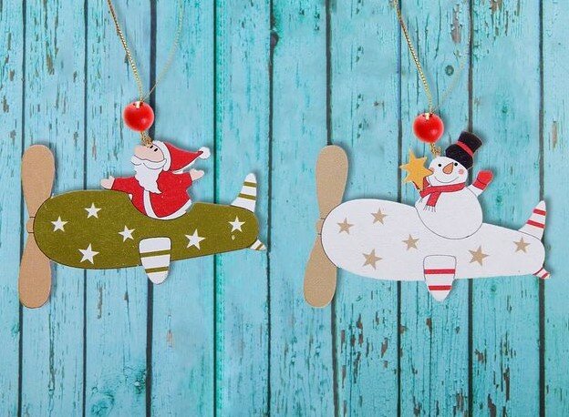 Набор подвесок 2 шт. "Новогодний вертолет"