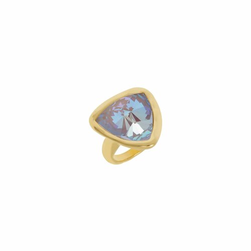 фото Кольцо vidda, кристаллы swarovski, размер 17, голубой, золотой