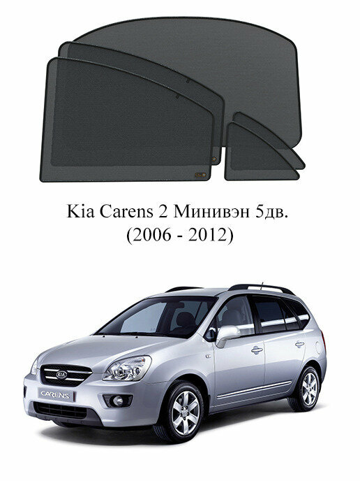 Каркасные автошторки на заднюю полусферу Kia Carens 2 Минивэн 5дв. (2006 - 2012)