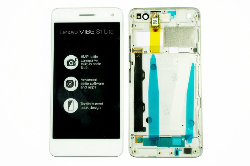 Дисплей (LCD) для Lenovo Vibe S1 Lite+Touchscreen в рамке white ORIG