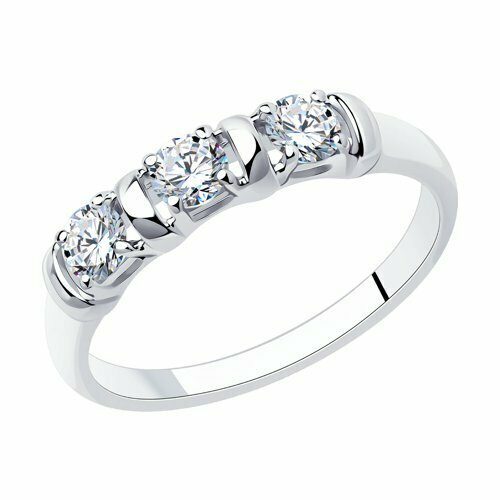 Кольцо Diamant, серебро, 925 проба, фианит, размер 18, белый серьги diamant из серебра с фианитами 94 120 01304 1