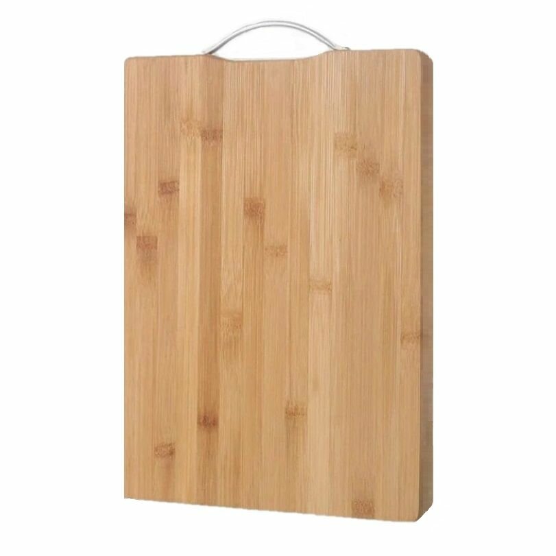 Разделочная доска бамбуковая, толстое полотно, размер 34х24 см / Доска деревянная с ручкой