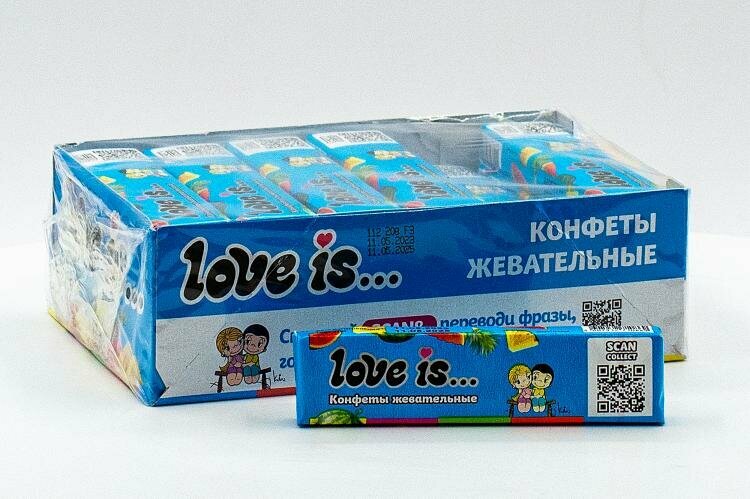 Конфеты жевательные Love is Арбуз-Тропик 20 гр Упаковка 24 шт