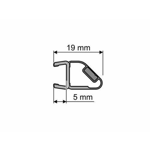 8мм Серебристый Уплотнитель 45гр магнитный 070 левосторонней двери душевой кабины Huppe
