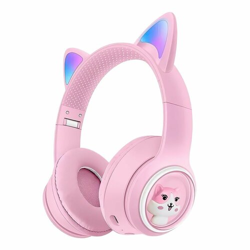 Беспроводные детские наушники с подсветкой Cuter AKZ01 Розовый розовый