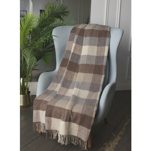 Плед из шерсти монгольского ягненка Palanga 7-12 Litvilas (коричневый), 140x200