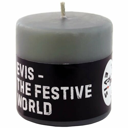 Свеча столбик Цилиндр малая серая 10 см