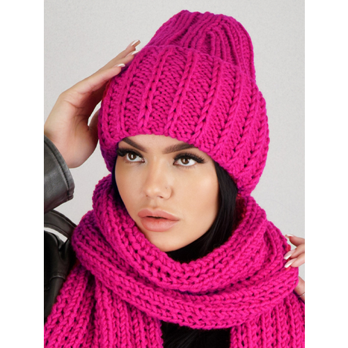 фото Шапка бини семченко в.о., размер 54-58, фуксия