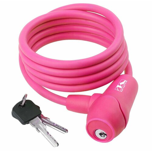 Велозамок M-Wave 8х1500 мм (ключ) матовый розовый