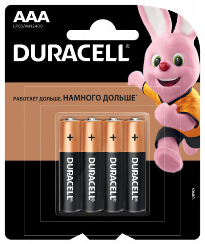 Батарейка ААА LR03 DURACELL 4 шт.