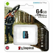 Карта памяти microSD 64 ГБ Kingston Class 10 Canvas Go Plus ( SDCG3/64GBSP )