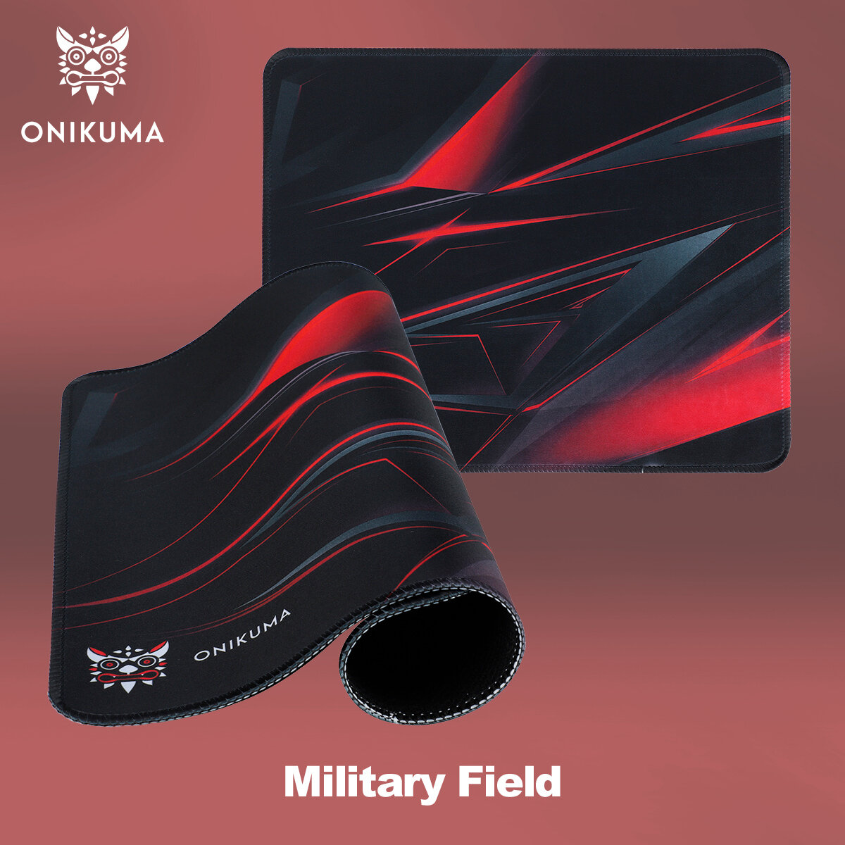 Коврик для мыши и клавиатуры Onikuma MP002 Military Field черный с RGB подсветкой