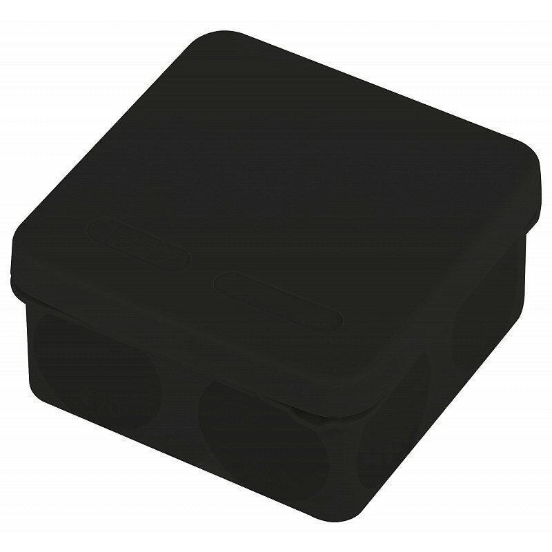фото KOR-100-100-50-9g-2MP-B Распаячная коробка ЭРА KOR-100-100-50-9g-2MP-B двухкомпонентная HF стойкая к УФ 100х100х50мм черная прямой монтаж IP67, цена за 1 шт