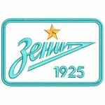 Нашивка зенит на термослое на одежду, шеврон ZENIT пришивной 6*4 см. Патч с вышивкой Shevronpogon, РОссия - изображение