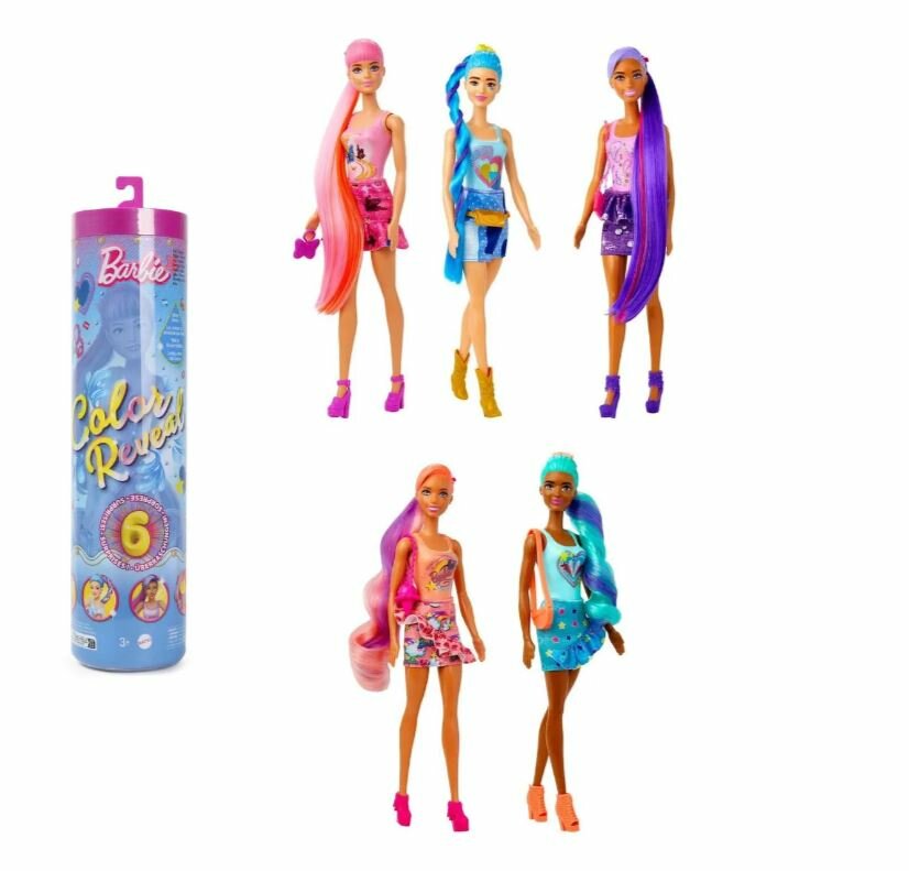 Кукла-сюрприз Barbie Color Reveal Totally Denim Series, HJX55