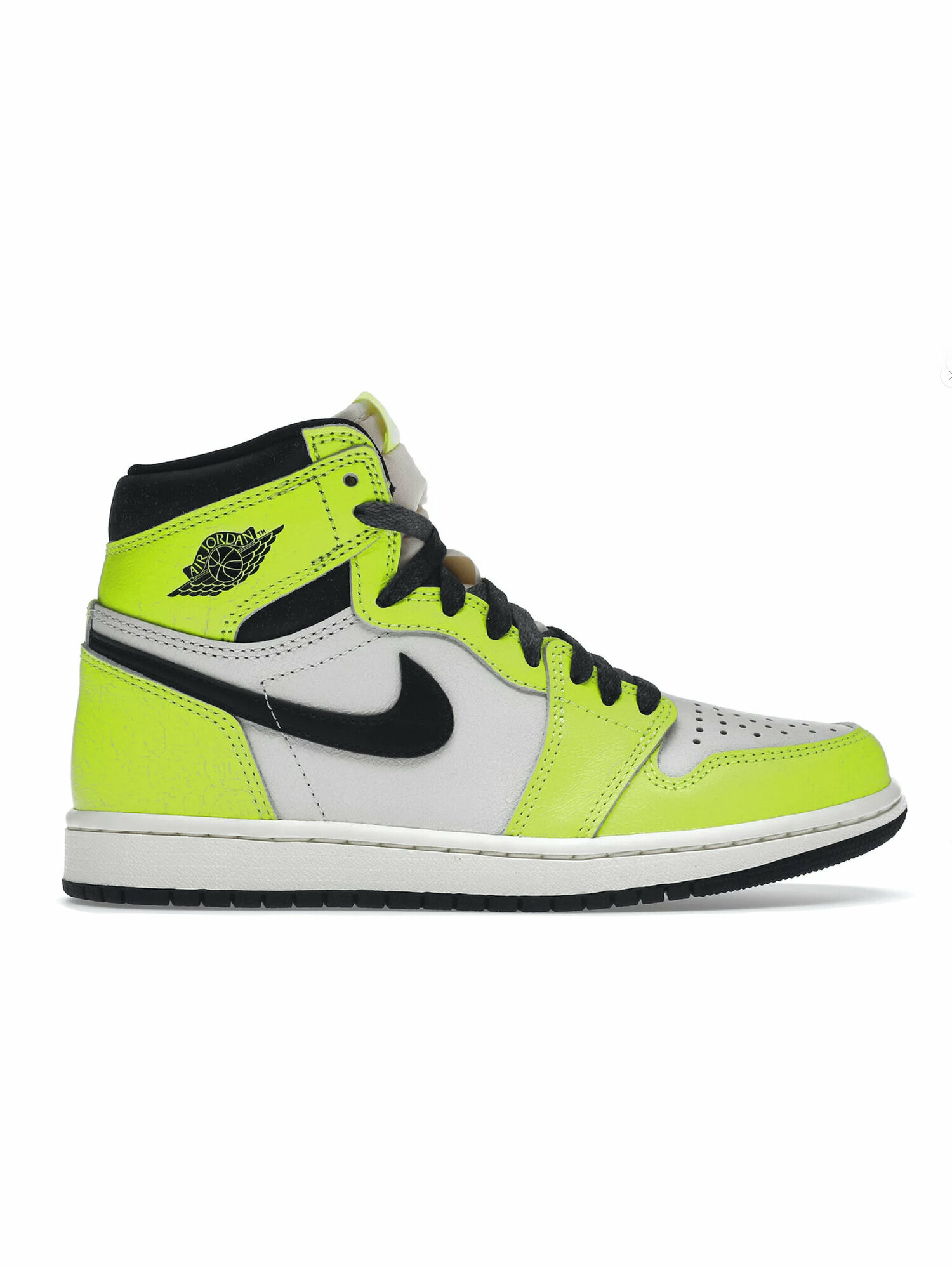 Кроссовки NIKE Air Jordan 1 Retro High, размер 9.5 US (42 RU), желтый, черный, белый — фото 1