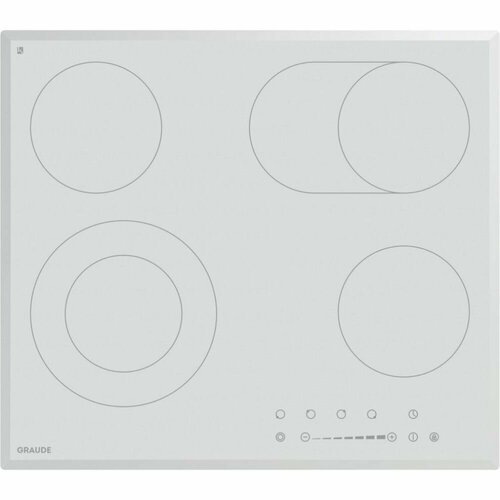 Электрическая варочная панель Graude EK 602 WF Facette белая стеклокерамика 4 конфорки Hi-Light расширение зоны нагрева индикация остаточного тепла автоотключение 4499000₽