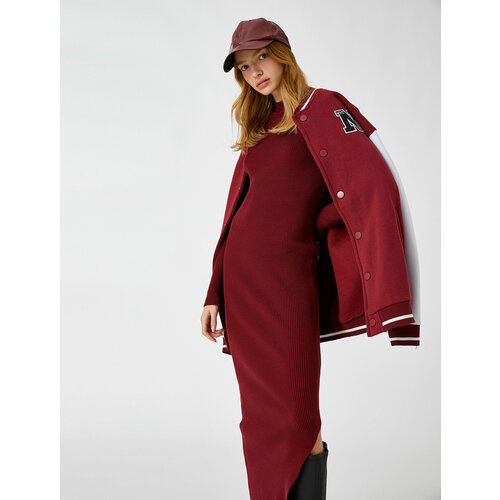 фото Платье koton, размер l, бордовый