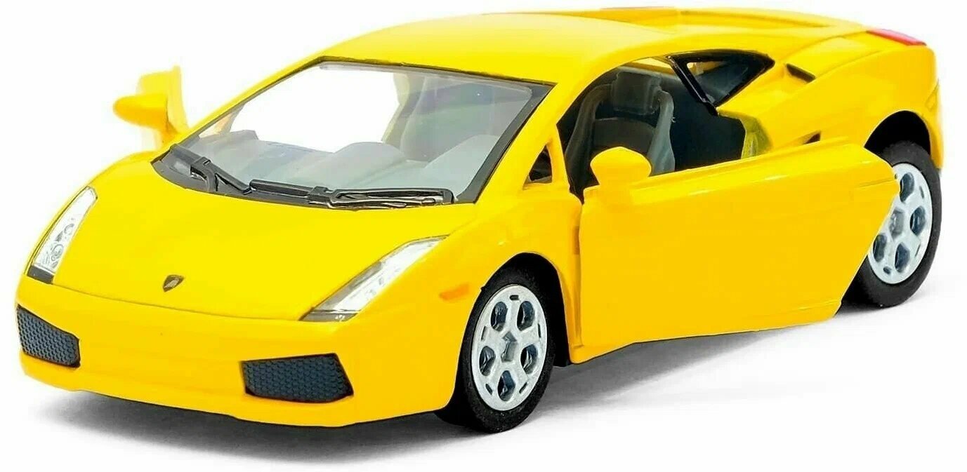 Машинка металлическая Kinsmart 1:32 «Lamborghini Gallardo» инерционная, двери открываются. Желтый