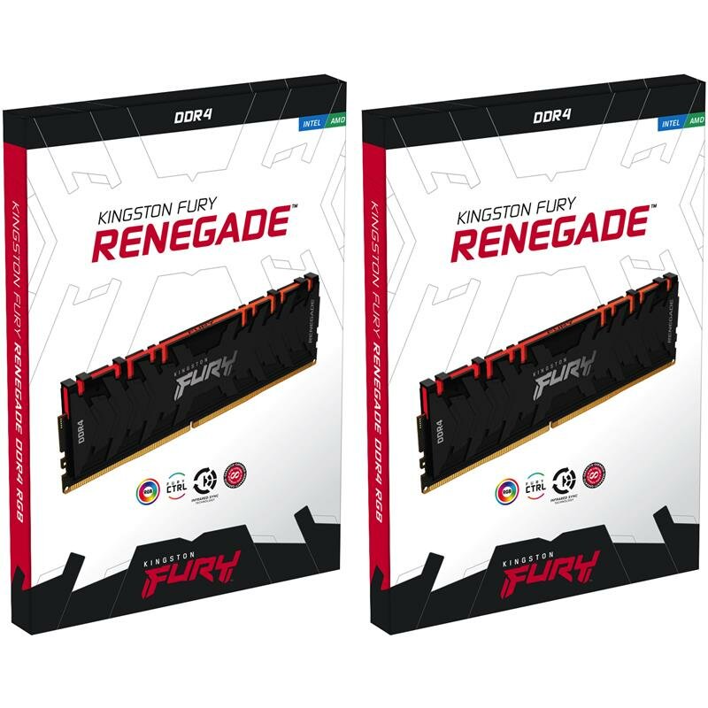 Оперативная память KINGSTON DDR4 64Gb (4x16Gb) 3200 MHz pc-25600 FURY Renegade RGB (KF432C16RB1AK4/64)