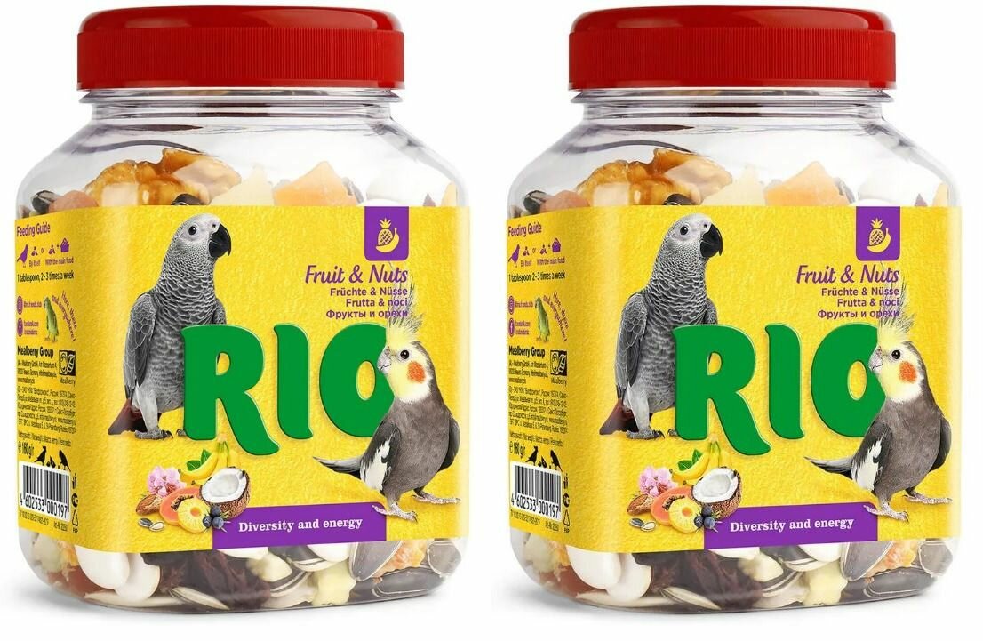 RIO Лакомство для птиц Фрукты и орехи, 160 г, 2 уп
