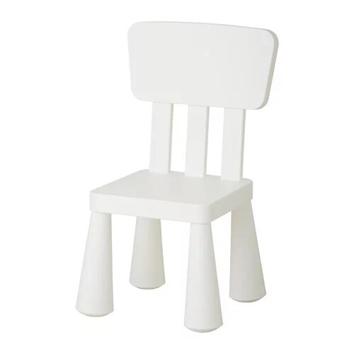 Стул детский маммут икеа, пластиковый стульчик для ребенка, белый 35x30 см
