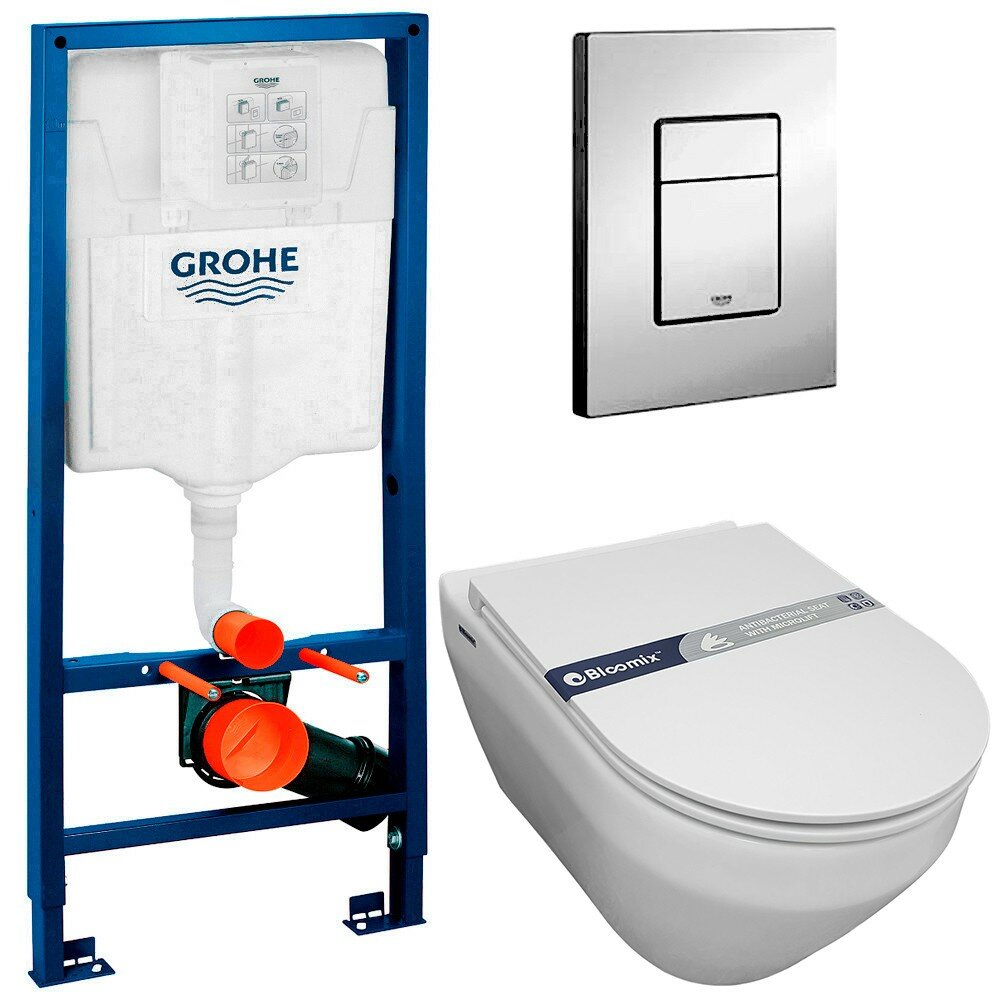 Инсталляция Grohe Rapid SL 38772001 + унитаз Bloomix Modern 2.0 T120208R/UF1 безободковый с сиденьем